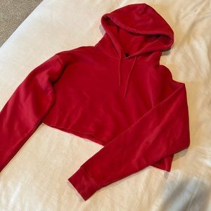 Urban Outfitters Cropped Red Sweatshirt